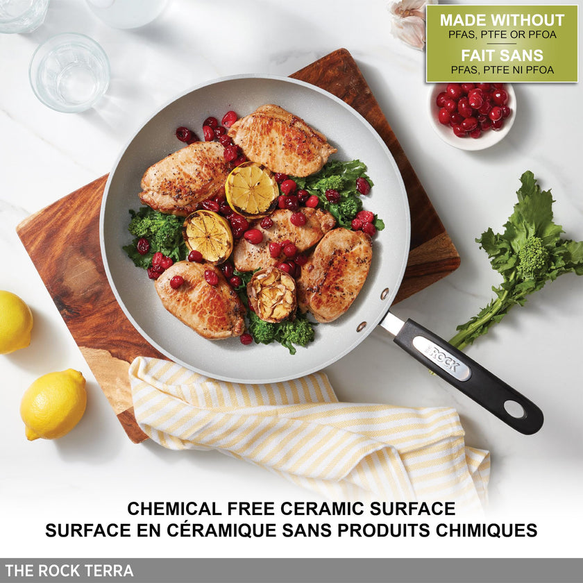 Starfrit The Rock Terra 30cm Ceramic Deep Fry Pan with Lid, PFAS Free 🍁 All In One Marketplace Canada