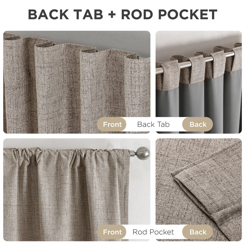 Joydeco Blackout Curtains for Bedroom - 96 Inch Long 100% Light Blocking 2 Panels Set Linen Drapes, Thermal Insulated Room Darkening Curtains, Linen Textured for Living Room, Rod Pocket & Back Tabs 🍁 All In One Marketplace Canada
