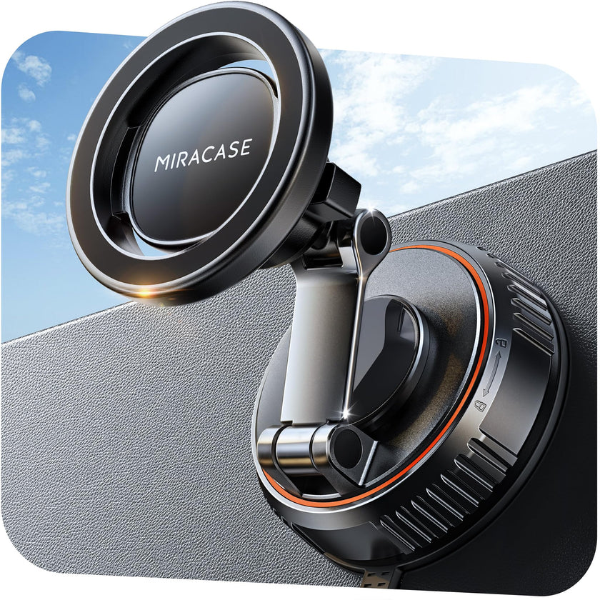 Miracase for MagSafe Car Mount[20 Powerful N55 Magnets+Industrial-Grade Vacuum Base] Magnetic Phone Holder Car 360° Full-Directional Adjustment, Fit for Windshield & Dashboard with All Smartphones 🍁 All In One Marketplace Canada