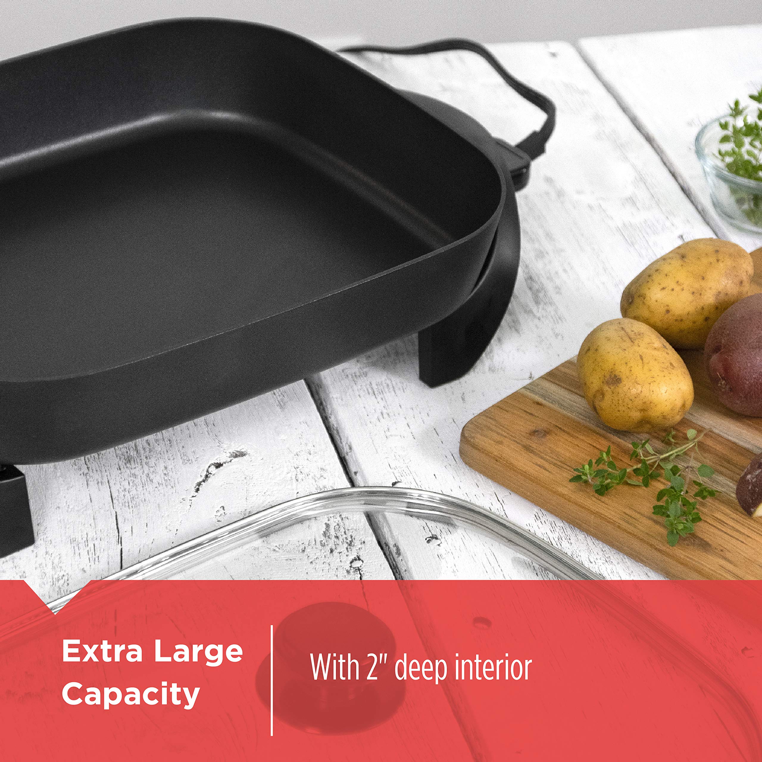 BLACK+DECKER 12x15-Inch Electric Skillet with Glass Lid 🍁 All In One Marketplace Canada