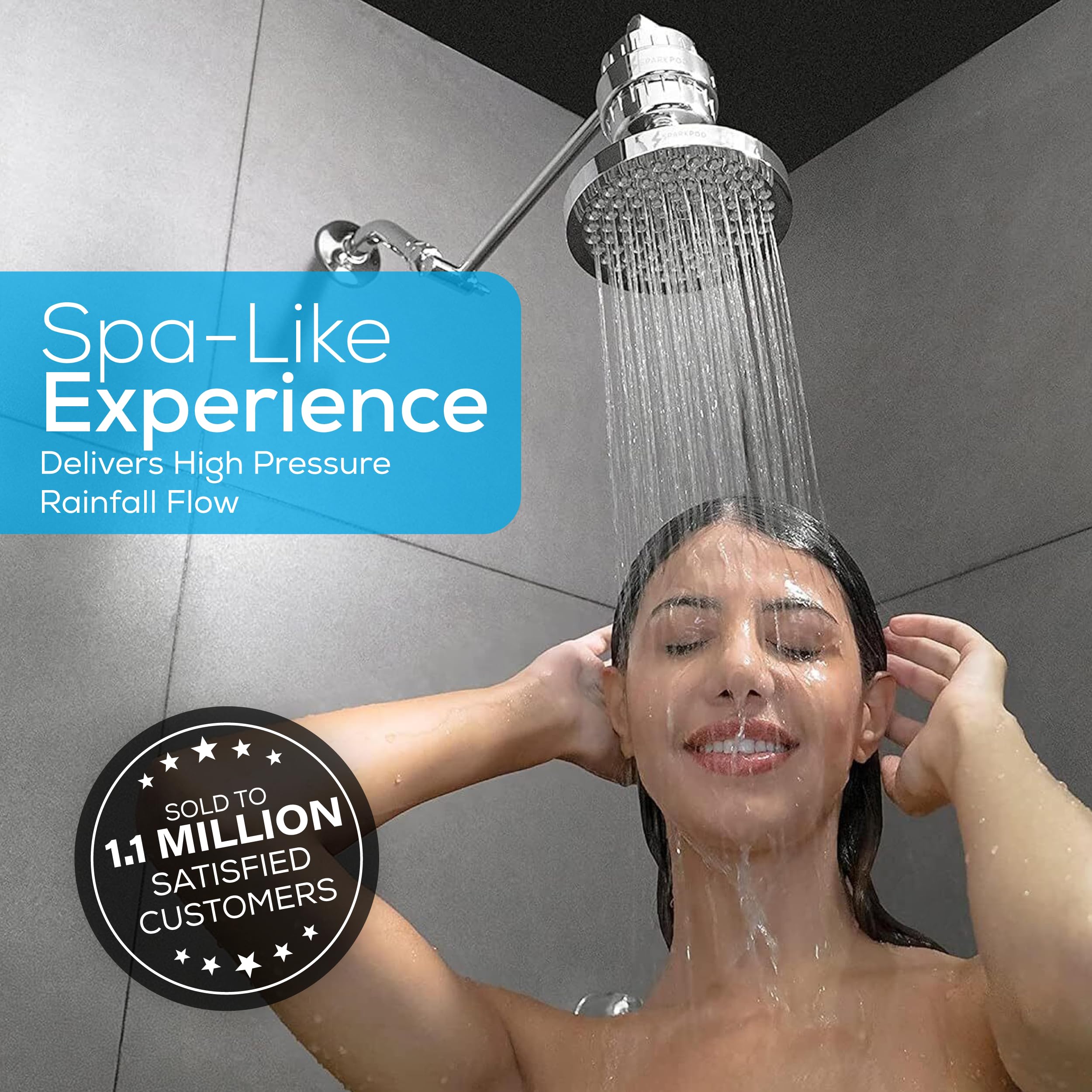 SparkPod Shower Head - High Pressure Rain - Premium Quality Luxury Design - 1-Min Install - Easy Clean Adjustable Replacement for Your Bathroom Shower Heads (Luxury Polished Chrome, 6 Inch Round) 🍁 All In One Marketplace Canada