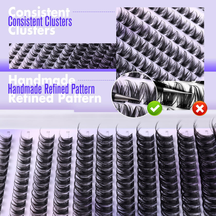 Pawotence Lash Clusters Wispy Cluster Eyelash Extensions 10-18mm Individual Lashes D Curl Cluster Lashes Extension DIY Soft Comfortable Eyelash Clusters with Thin Band 🍁 All In One Marketplace Canada