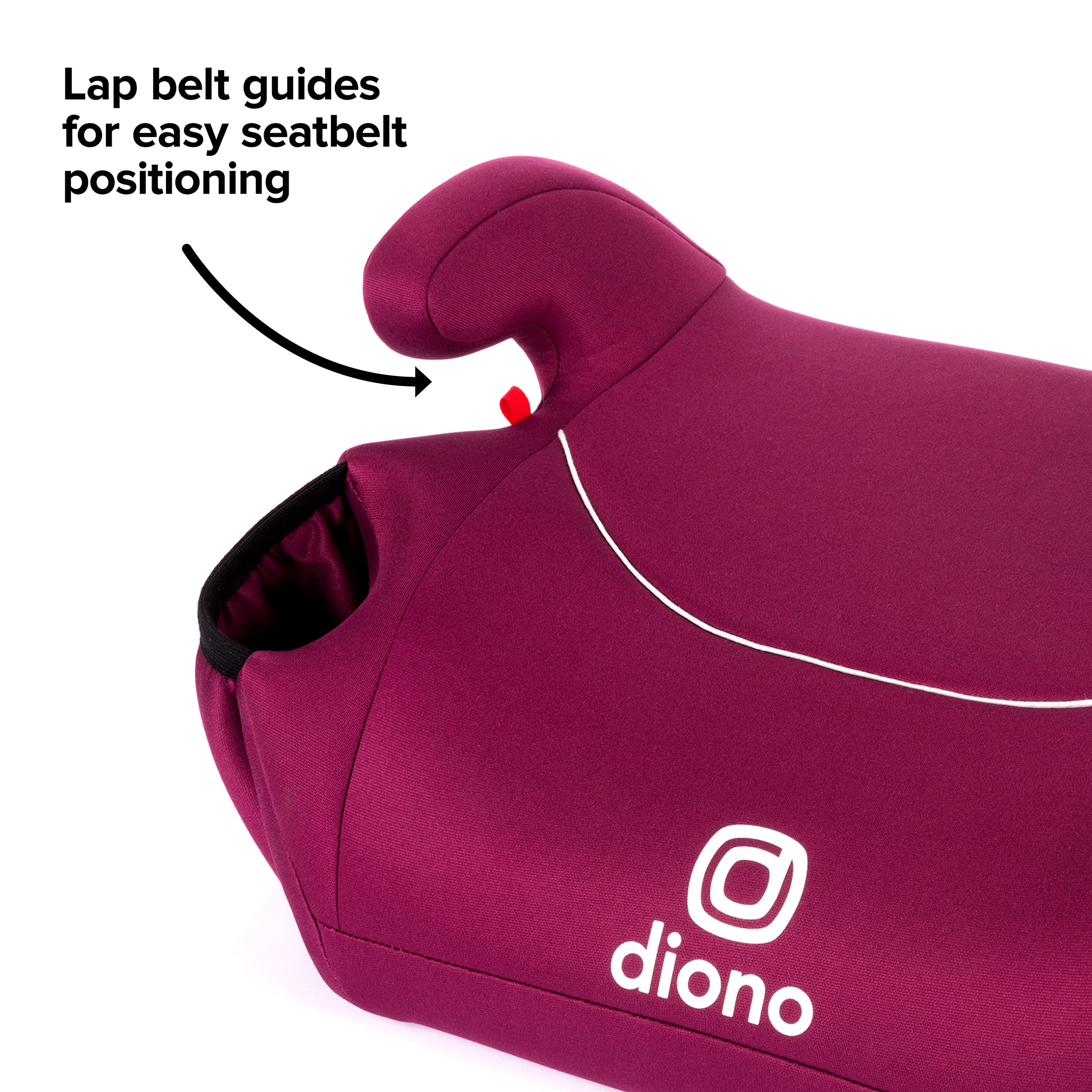 Diono Solana 2022, No Latch, Single Backless Booster Car Seat, Lightweight, Machine Washable Covers, Cup Holders, Pink 🍁 All In One Marketplace Canada