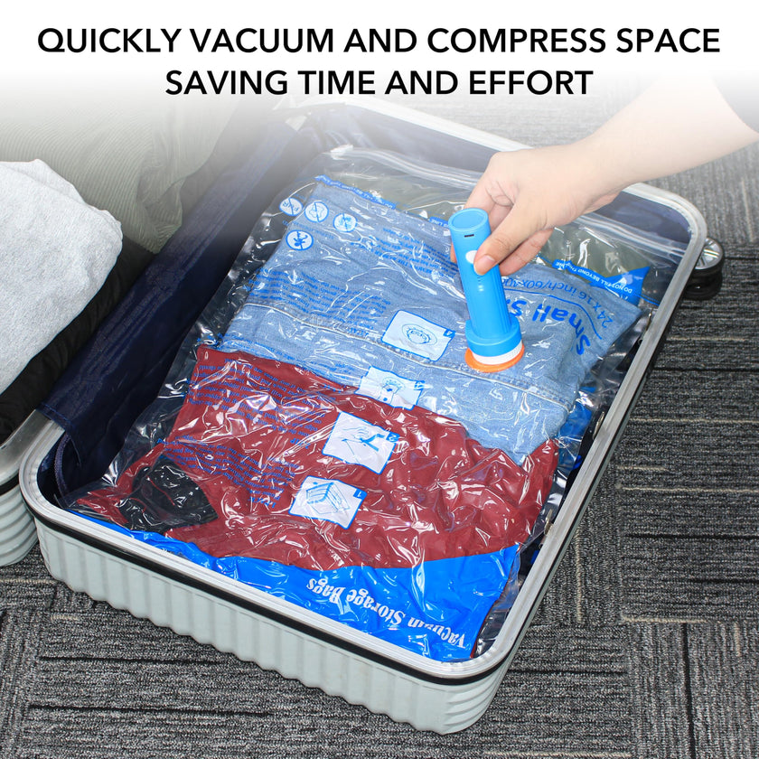 16Pack Vacuum Travel Bags with Portable Electric Pump,(2J/2L/2M2S/4 ROLLER BAG/4 SMALL ROLLER BAG),Travel Vacuum Bag with Pump, vacuum seal bags for clothing travel 🍁 All In One Marketplace Canada