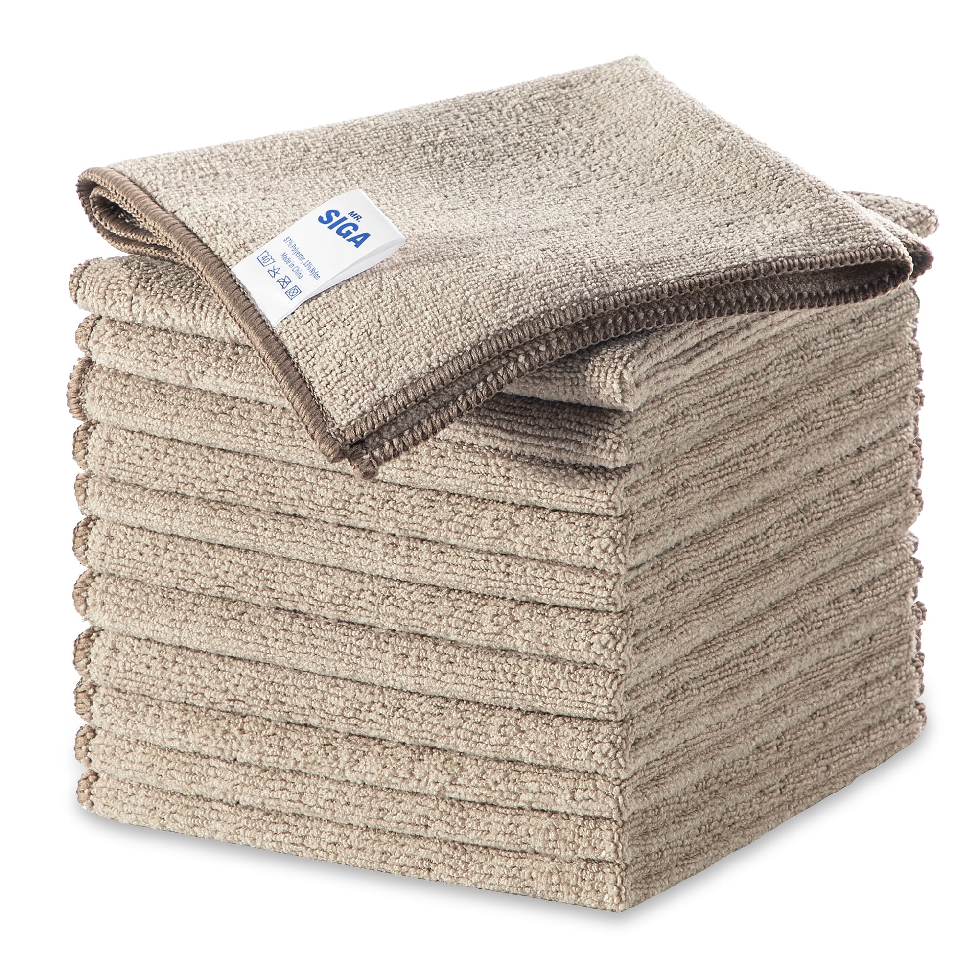 MR.SIGA Microfiber Cleaning Cloths, All-Purpose Surface Microfiber Towels, Streak Free Cleaning Rags, Pack of 12, Coffee, Size 32 x 32 cm(12.6 x 12.6 inch) 🍁 All In One Marketplace Canada