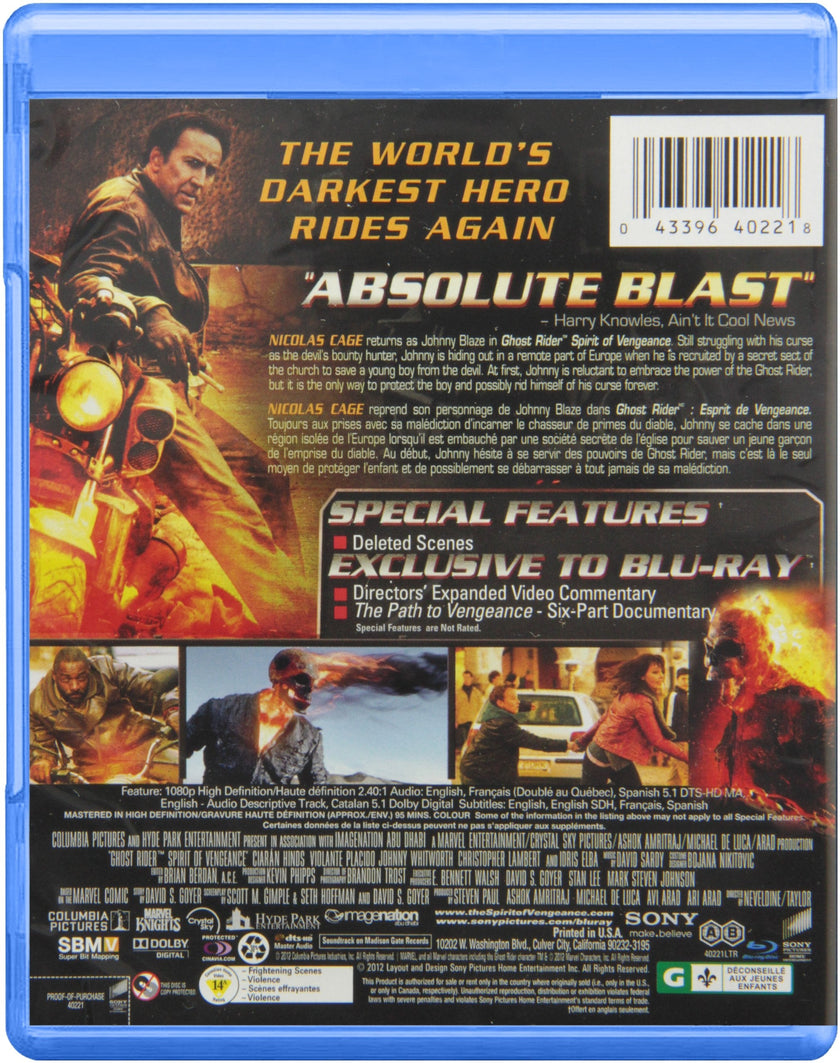 Ghost Rider 2: Spirit of Vengeance / Ghost Rider: L'Esprit de vengeance (Bilingual) - Blu-ray (Used)