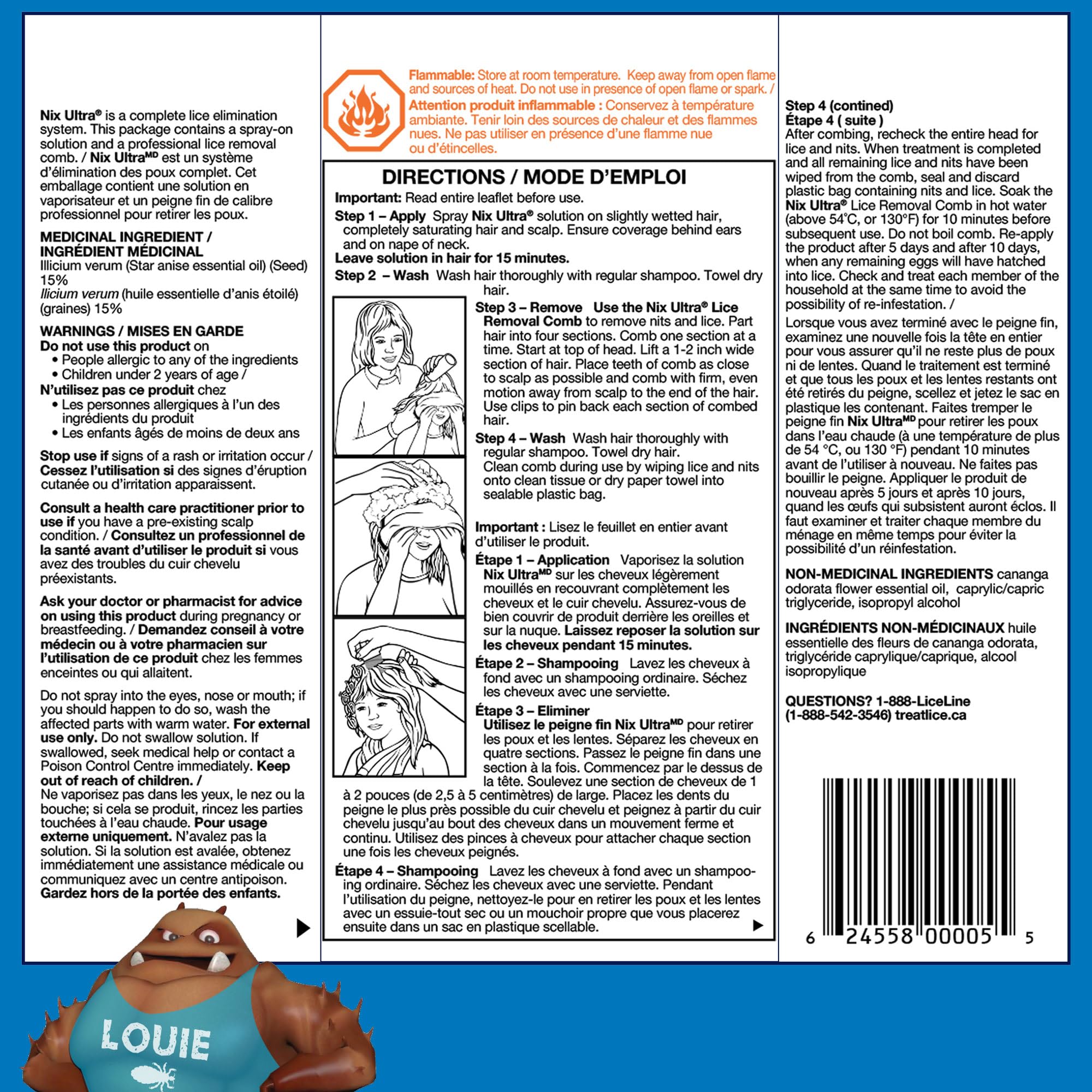 Nix Ultra, Kills Lice, Pesticide Free (With Lice Comb) - 1pk (59mL) - Effective Head Lice Treatment 🍁 All In One Marketplace Canada