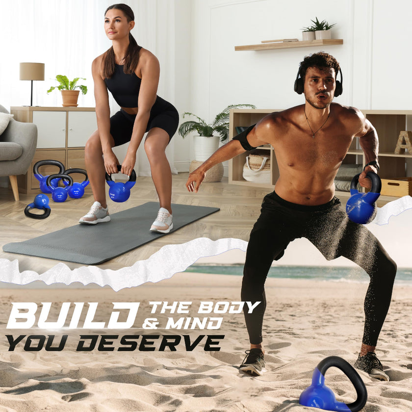 Yes4All Vinyl Coated Kettlebell Weights Set – Great for Full Body Workout and Strength Training – Vinyl Kettlebell 15 lbs 🍁 All In One Marketplace Canada