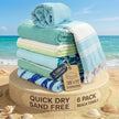 Lane Linen Turkish Beach Towels Set of 6, Oversized Beach Towel, Lightweight Beach Essentials for Women, Large Pool Towel, Absorbent & Quick Dry, Sand Free Beach Towel, 39
