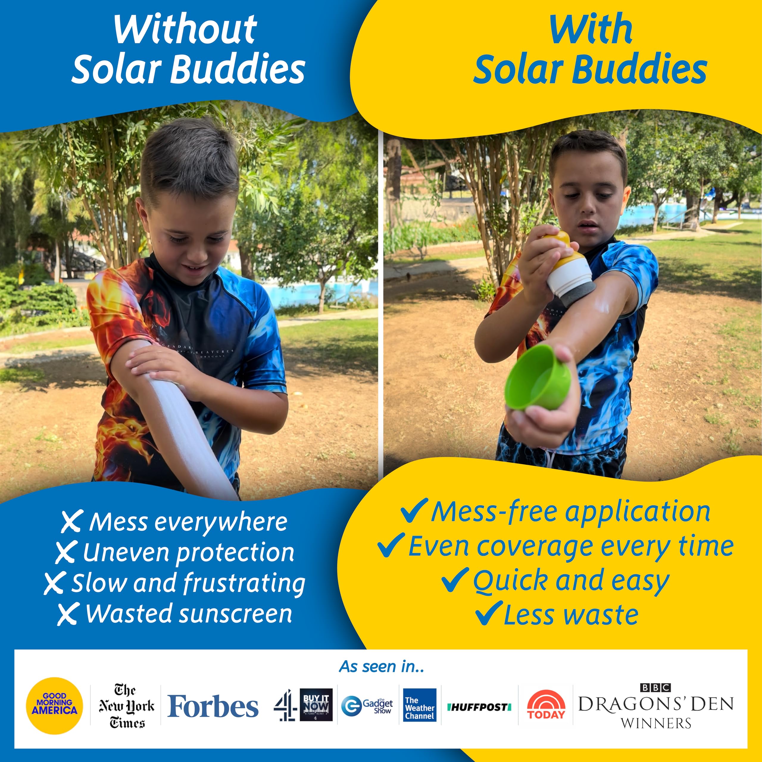 Solar Buddies Sunscreen Applicator - Single Pink - Refillable Roll on Sponge Sunscreen, Suncream & Lotion Applicator For Kids, Adults & Families - Holds 3.4fl oz, Perfect Size for Travel 🍁 All In One Marketplace Canada