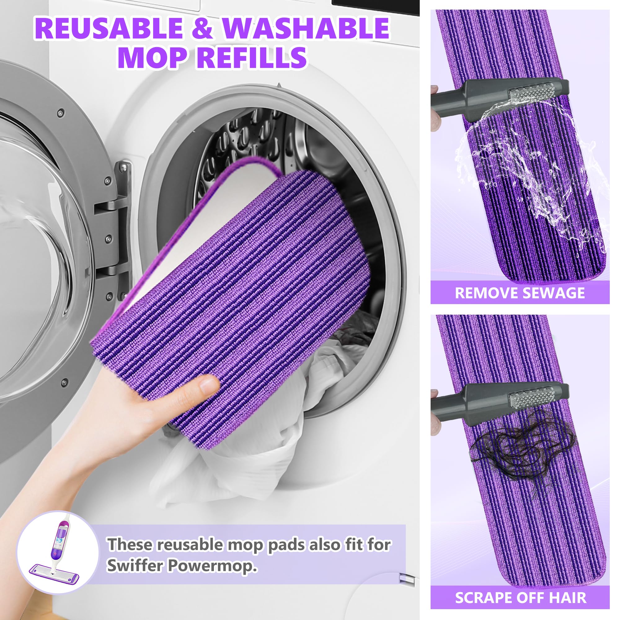 Spray Mops for Hardwood Floor Cleaning, Microfiber Flat Floor Mop with Washable Reusable Pads, Dust Wood Laminate Tile Wet Dry Mopping Head Fit for Disposable Dry Wet Sweeping Refills Cloths 🍁 All In One Marketplace Canada