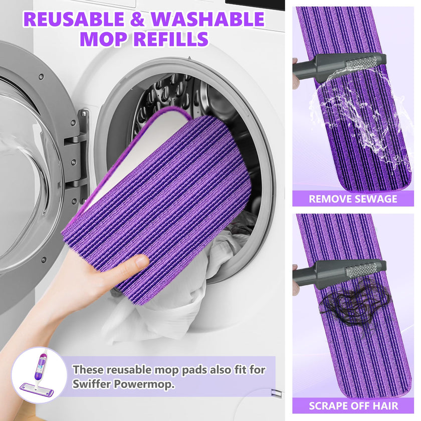 Spray Mops for Hardwood Floor Cleaning, Microfiber Flat Floor Mop with Washable Reusable Pads, Dust Wood Laminate Tile Wet Dry Mopping Head Fit for Disposable Dry Wet Sweeping Refills Cloths 🍁 All In One Marketplace Canada