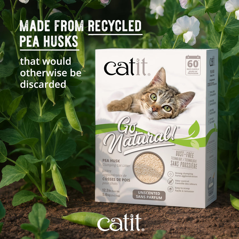 Catit Go Natural Pea Husk Clumping Cat Litter, Unscented, 5.6 kg, Dust Free & Lightweight Cat Litter, Easy to Scoop, Litiere Pour Chat 🍁 All In One Marketplace Canada