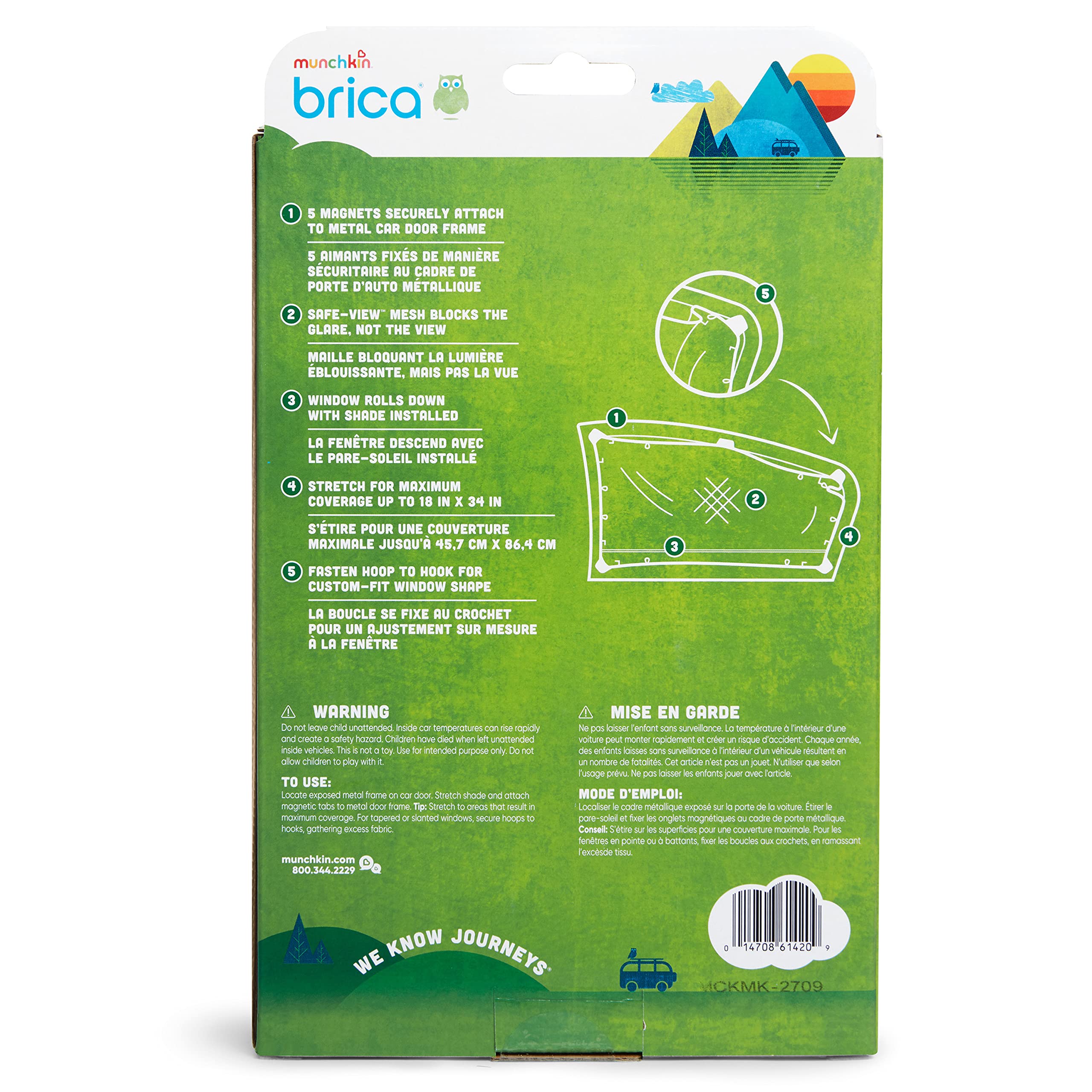 Munchkin Brica Magnetic Stretch to Fit Sun Shade, Black, 1 Pack 🍁 All In One Marketplace Canada