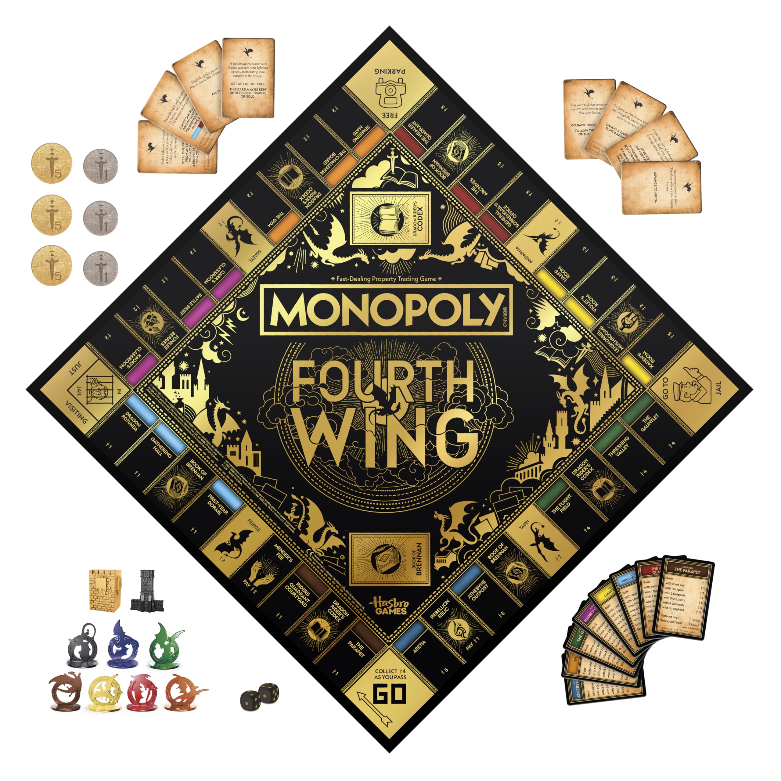 Monopoly Fourth Wing Edition Board Game for Adults | Officially Licensed Game Inspired by the Empyrean Series, Book 1 | 2-6 Players | Ages 17+ 🍁 All In One Marketplace Canada