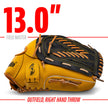 Franklin Sports Baseball and Softball Glove - Fieldmaster Adult + Youth Baseball Gloves - Men's + Women's Infield + Outfield Mitt - Right Hand Throw - 13