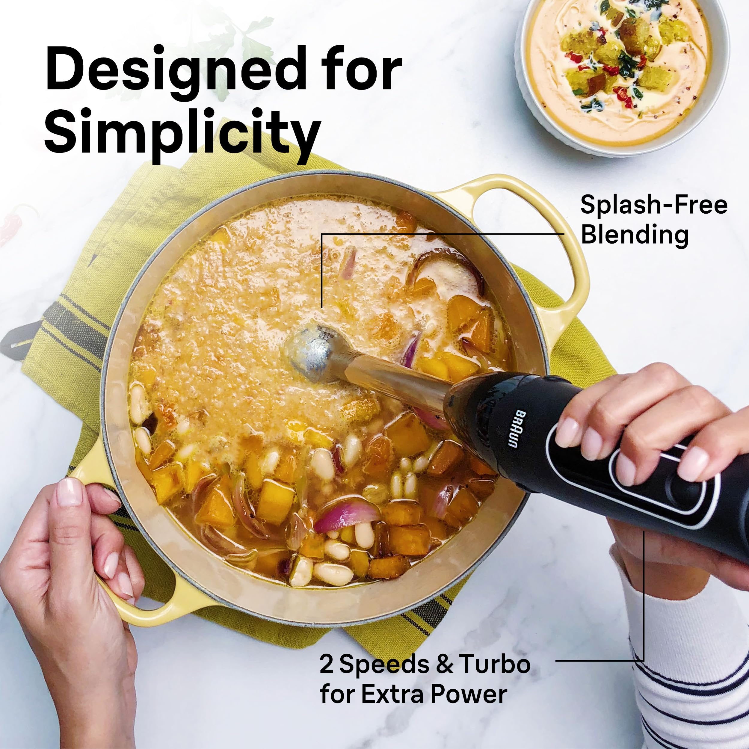 Braun MQ505 Immersion Hand Blender w/Whisk & Beaker, Dual Speed, 350W 🍁 All In One Marketplace Canada
