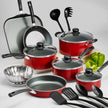 Tramontina PrimaWare 18 Pc Aluminum Nonstick Cookware Set, Red 🍁 All In One Marketplace Canada