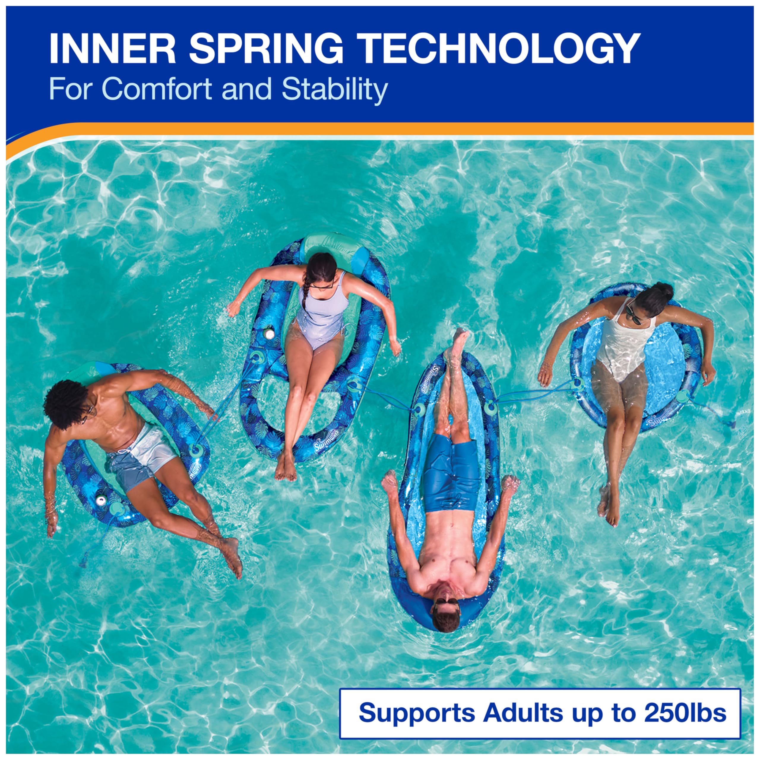 Swimways Elite Spring Float Recliner Pool Lounger, Inflatable Pool Floats Adult with Fast Inflation, Pool Recliner for Adults up to 250 lbs 🍁 All In One Marketplace Canada