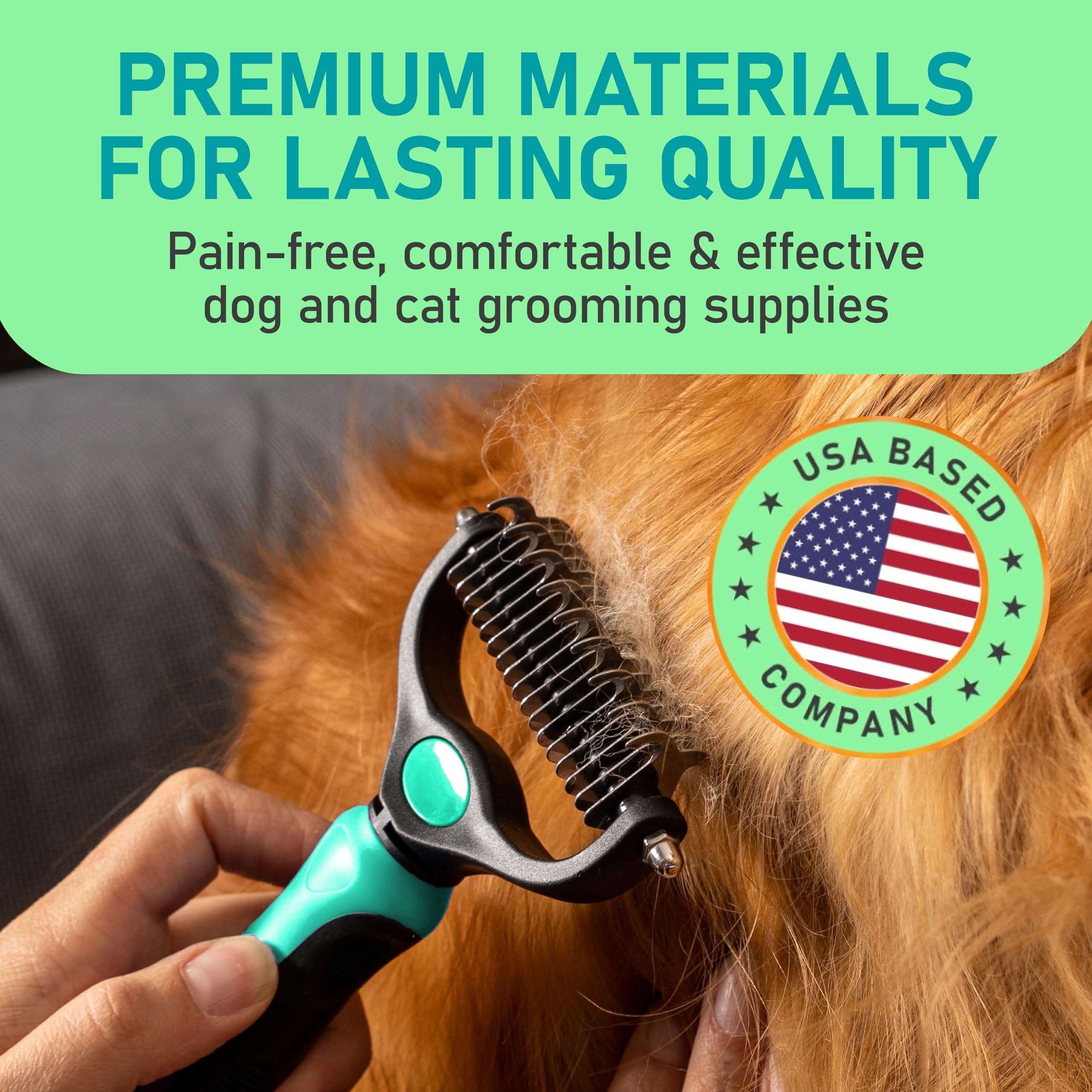 Maxpower Planet Pet Grooming Brush - Double Sided Shedding, Dematting - Undercoat Rake Dogs - Dog Grooming Brush - Deshedding Brush for Dogs - Dog Brush, Cat Brush, Reduce Shedding by 95%, Turquoise 🍁 All In One Marketplace Canada