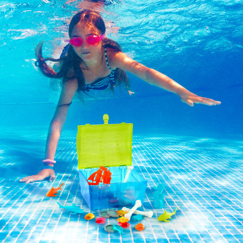 Battat Pirate Diving Set, Treasure Chest Pool Toy, 28 Pieces, Water & Sand 🍁 All In One Marketplace Canada