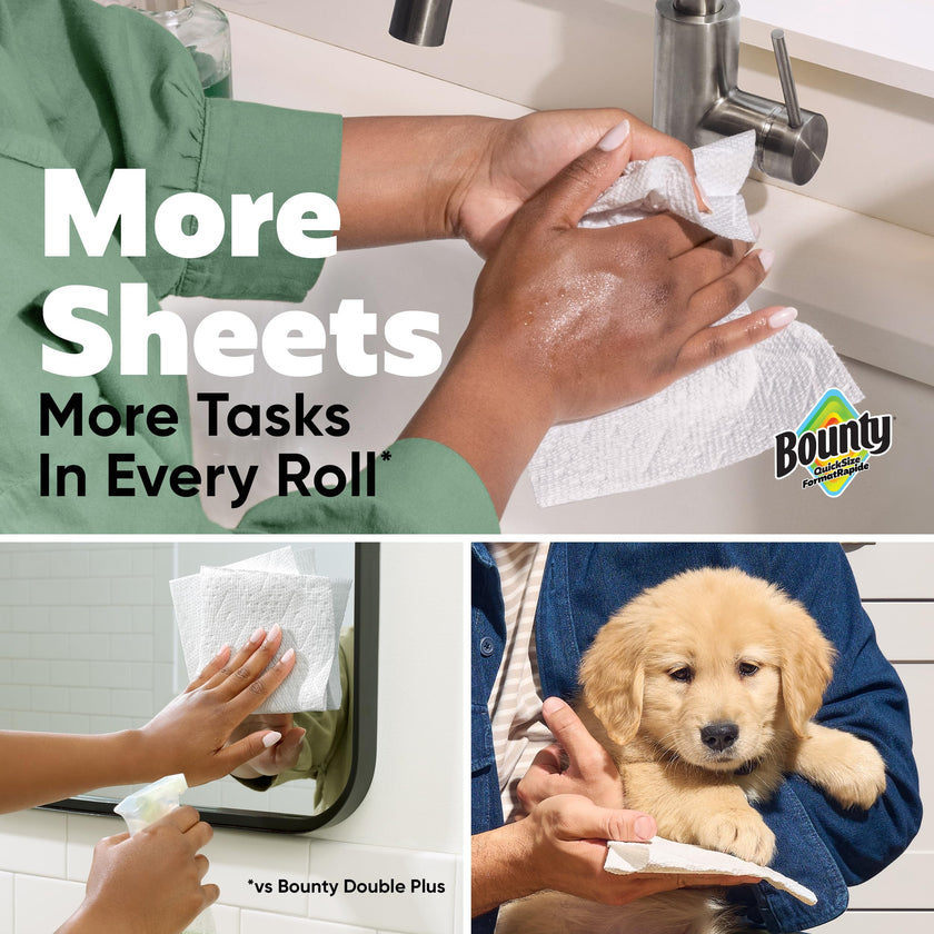 Bounty Paper Towels Quick-Size, White, 8 Family Triple Rolls = 27 Regular Rolls 🍁 All In One Marketplace Canada