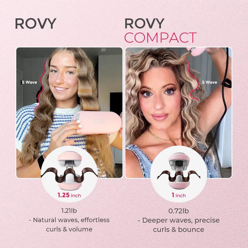 TYMO ROVY Hair Waver Curling Iron, 3-Barrel Ionic Hair Curler with 9 Heat Settings, Beach Waves Crimper for Women, Travel-Friendly, Anti-Scald, Fast Heating, Easy to Use, Pink, 1 inch 🍁 All In One Marketplace Canada