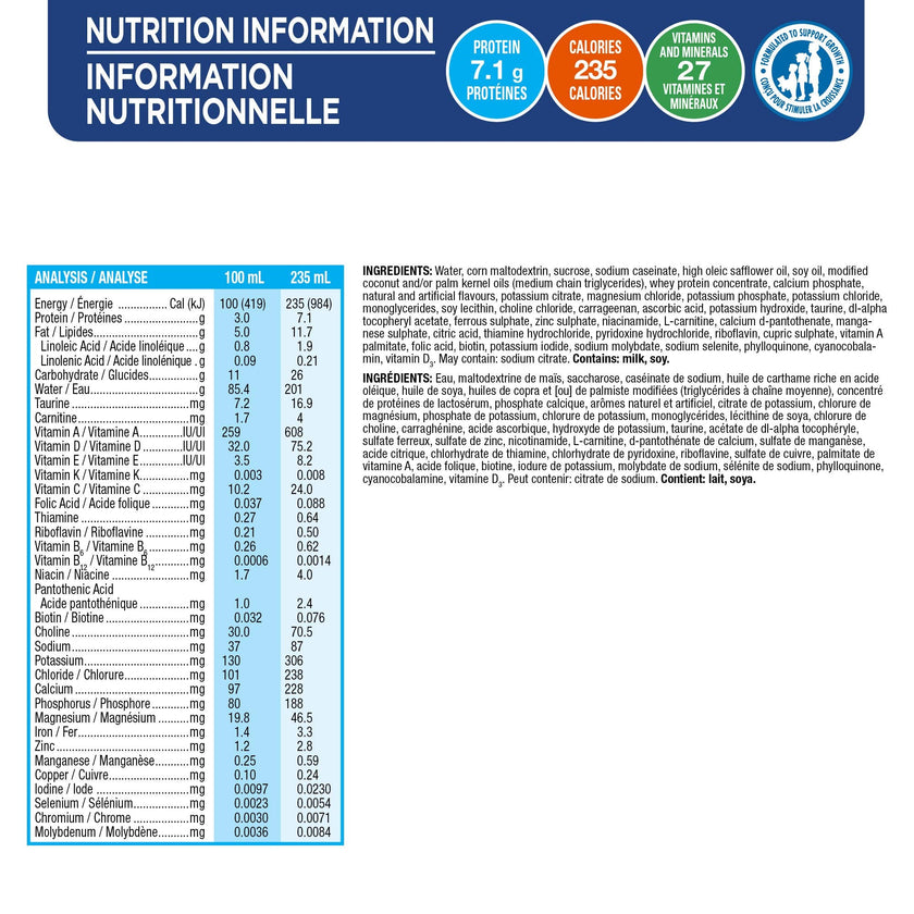 PediaSure, Formulated Liquid Diet, Vanilla, 12 count, 2820 mL 🍁 All In One Marketplace Canada