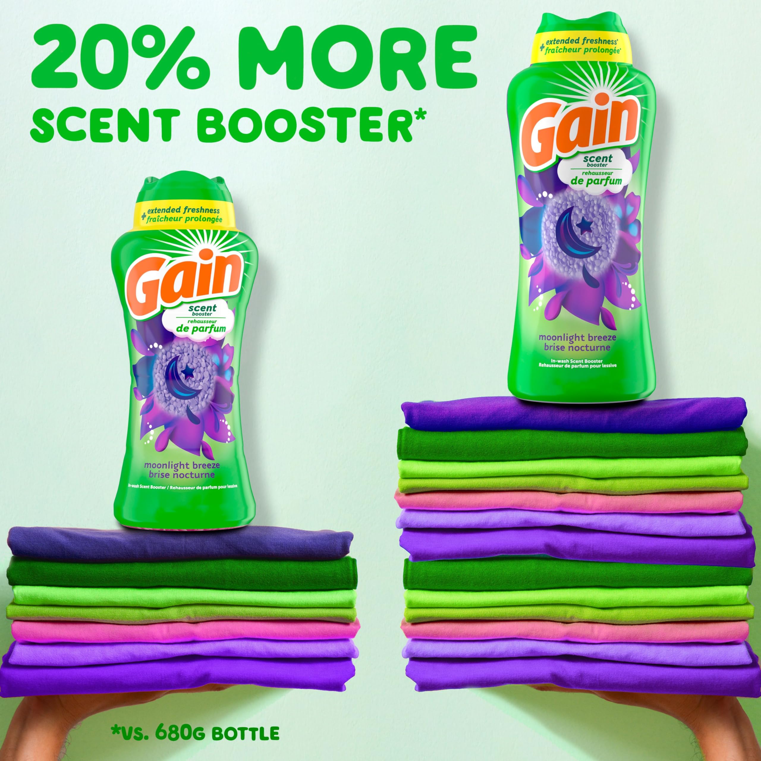 Gain In-Wash Laundry Scent Booster, Moonlight Breeze Scent, Fresh Extender + Odour Protection, 853 Grams 🍁 All In One Marketplace Canada