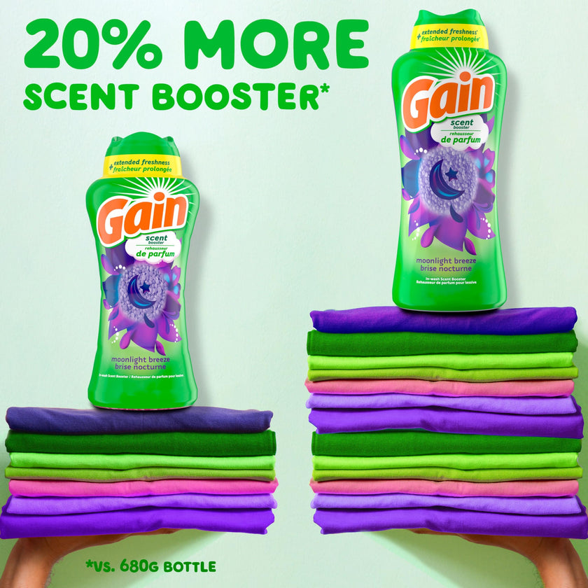 Gain In-Wash Laundry Scent Booster, Moonlight Breeze Scent, Fresh Extender + Odour Protection, 853 Grams 🍁 All In One Marketplace Canada