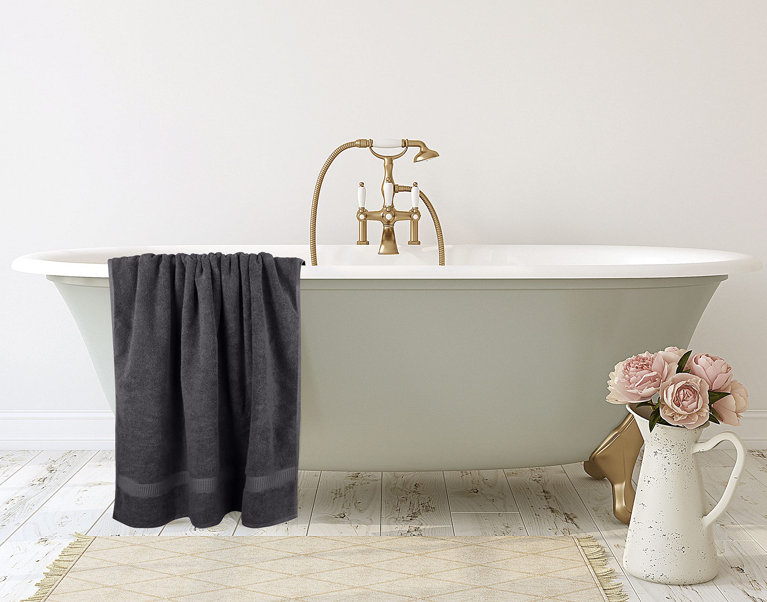 Utopia Towels Luxurious Jumbo Bath Sheet, 35 by 70 Inches, 600 GSM 100% Ring Spun Cotton, Highly Absorbent and Quick Dry Extra Large Bath Towel, Super Soft, Grey, 2 Pack 🍁 All In One Marketplace Canada