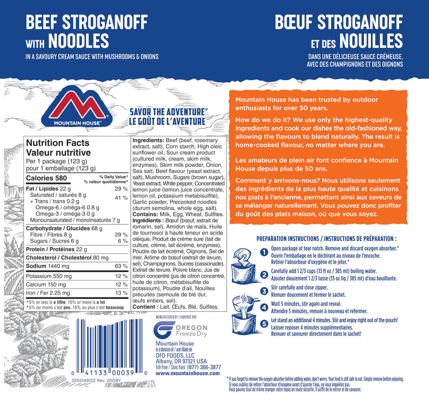 Mountain House Beef Stew, Freeze Dried Emergency Food, Single Pouch 🍁 All In One Marketplace Canada