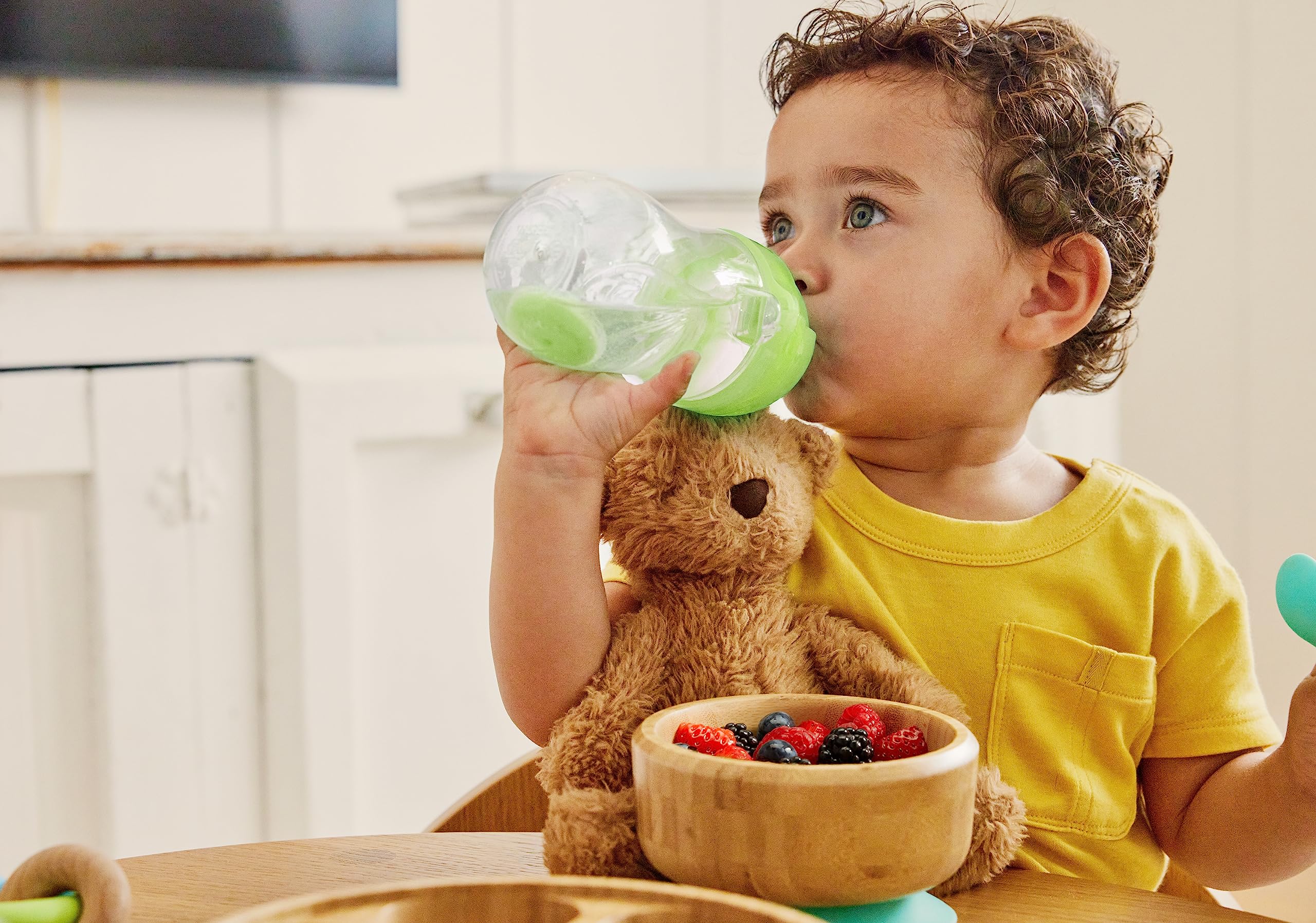 Munchkin Any Angle Sippy Cup for Toddlers, Weighted Straw Trainer Cup with Click Lock Lid, 10 Ounce, Green, 1 Pack 🍁 All In One Marketplace Canada