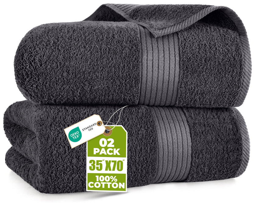 Utopia Towels - Premium Jumbo Bath Sheet 2 Pack - 100% Cotton Highly Absorbent and Quick Dry Extra Large Bath Towel - Super Soft Hotel Quality Towel (35 x 70 inches, Grey) 🍁 All In One Marketplace Canada