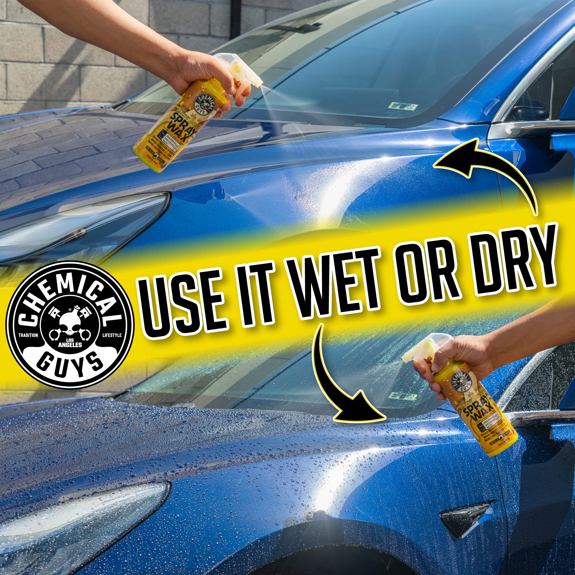 Chemical Guys Blazin' Banana Spray Wax for Car Shine & Protection - Natural Carnauba Formula for Glossy Finish on Paint, Chrome, Metal & Glass - Easy Spray-On, Wipe-Off Application, 473 ml 🍁 All In One Marketplace Canada