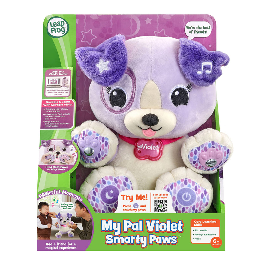 LeapFrog My Pal Violet Smarty Paws, Infant Plush Toy with Personalization, Music and lullabies, Learning Content for Baby to Toddler, English Version 🍁 All In One Marketplace Canada