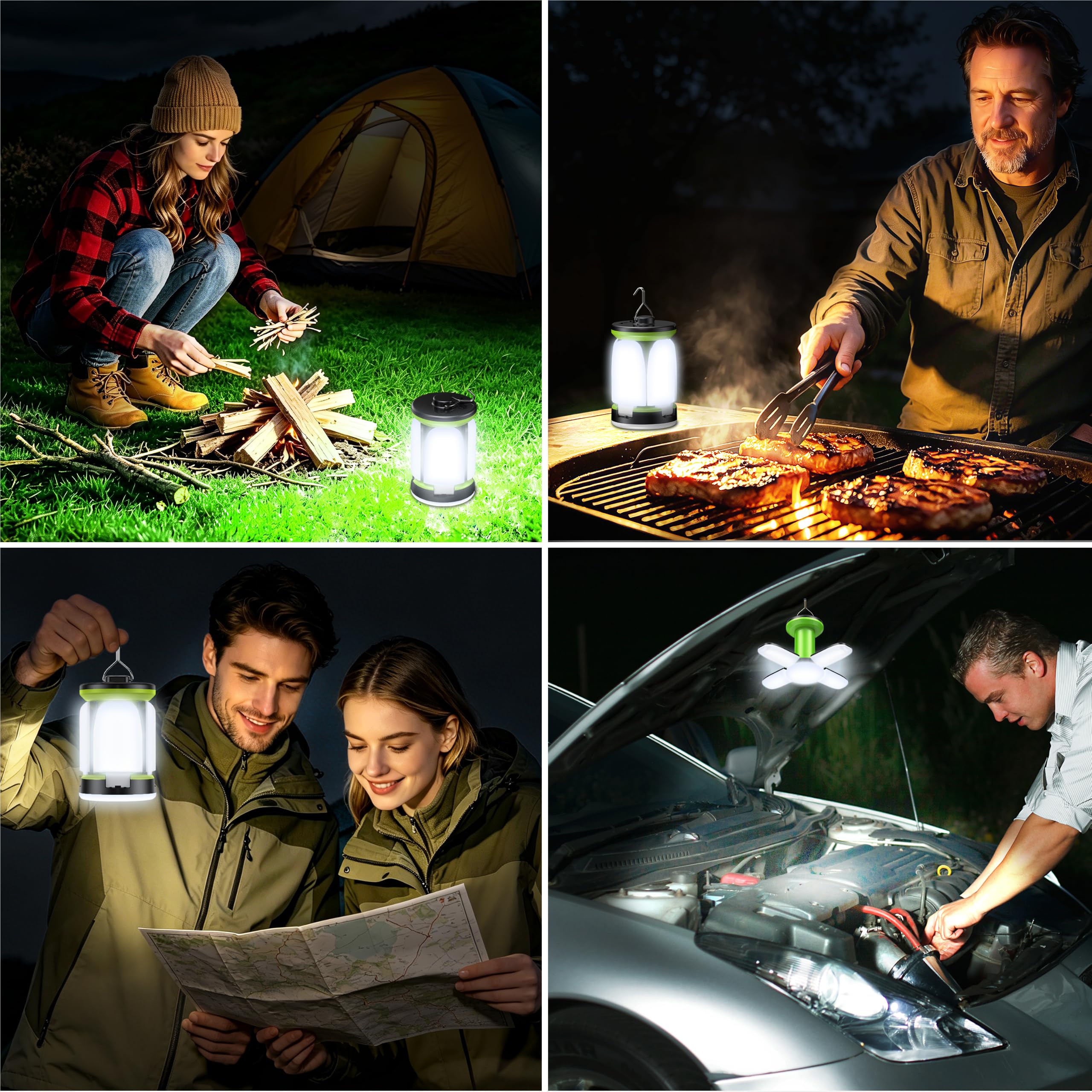 Blukar Camping Lantern Rechargeable, Camping Lights Lamp-7 Light Modes,60 LED Ultra Bright LED Tent Light,Long Battery Life for Outdoor for Camping, Emergency, Fishing, Hiking etc (White Light) 🍁 All In One Marketplace Canada