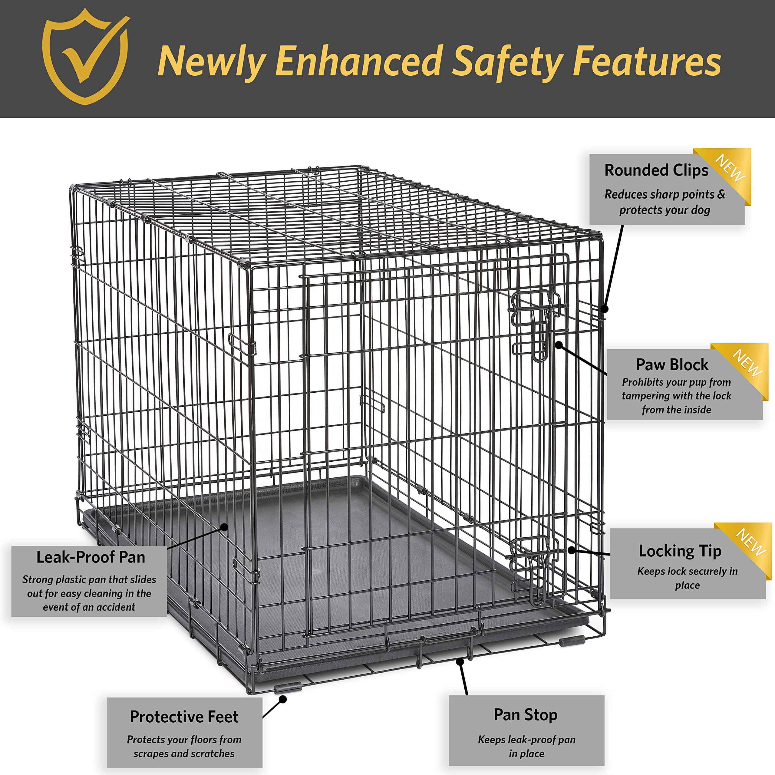 MidWest Homes for Pets 36-Inch New World Crate for Medium-Large Breeds, 41-70 lbs, Single Door Folding Dog Crate, Leak-Proof Tray & Secure Latch, Portable, Durable & Easy to Assemble 🍁 All In One Marketplace Canada