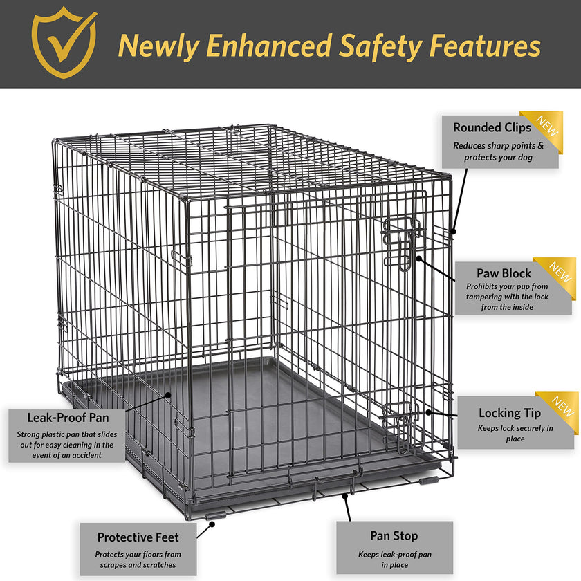 MidWest Homes for Pets 36-Inch New World Crate for Medium-Large Breeds, 41-70 lbs, Single Door Folding Dog Crate, Leak-Proof Tray & Secure Latch, Portable, Durable & Easy to Assemble 🍁 All In One Marketplace Canada