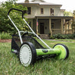Greenworks 16-Inch Reel Lawn Mower with Grass Catcher 25052,Black/Green, 47