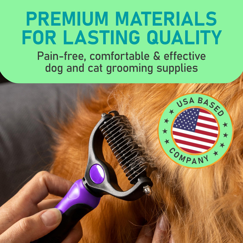 Maxpower Planet Pet Grooming Brush - Double Sided Shedding, Dematting - Undercoat Rake for Dogs - Dog Grooming Brush - Deshedding Brush for Dogs - Dog Brush, Cat Brush, Reduce Shedding by 95%, Purple 🍁 All In One Marketplace Canada