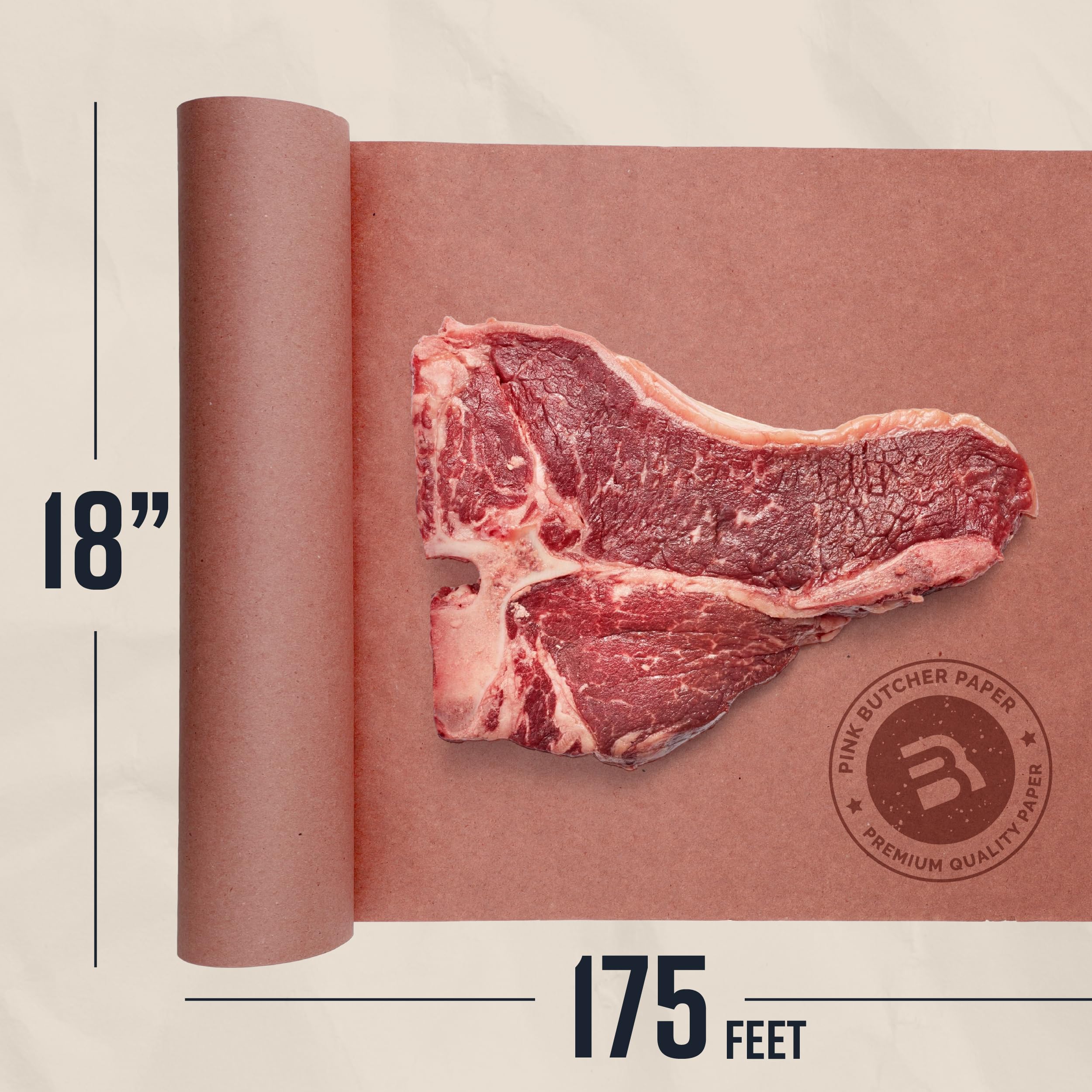 Bryco Goods Pink Butcher Paper Roll - 18 Inch x 175 Feet - Food Grade Peach Paper for Smoking & Grilling Meat, BBQ, Brisket - Unbleached Unwaxed Uncoated 🍁 All In One Marketplace Canada