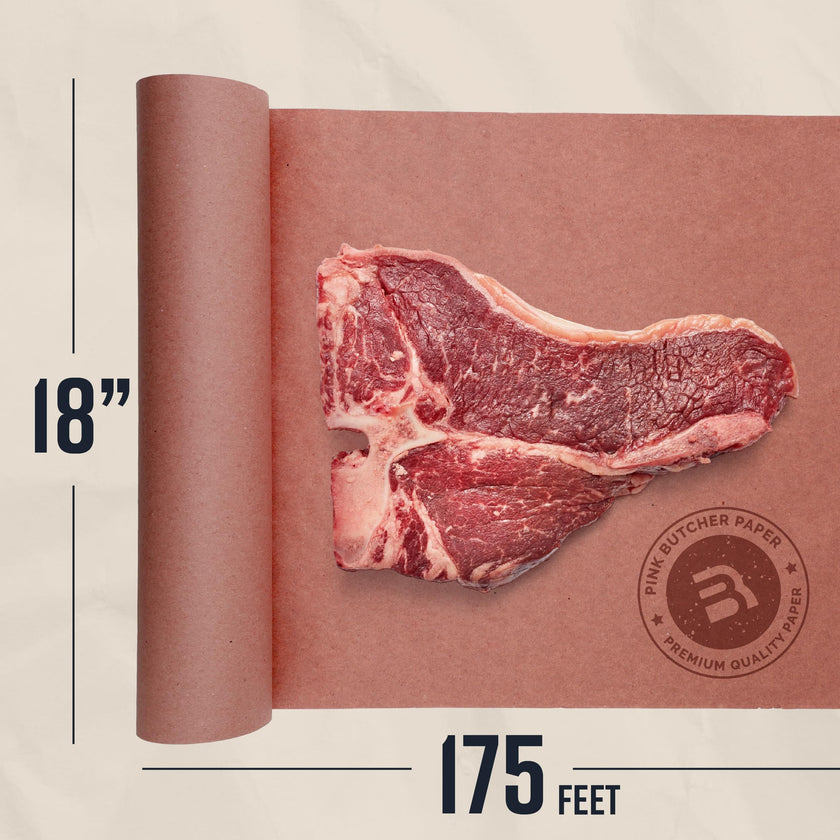 Bryco Goods Pink Butcher Paper Roll - 18 Inch x 175 Feet - Food Grade Peach Paper for Smoking & Grilling Meat, BBQ, Brisket - Unbleached Unwaxed Uncoated 🍁 All In One Marketplace Canada