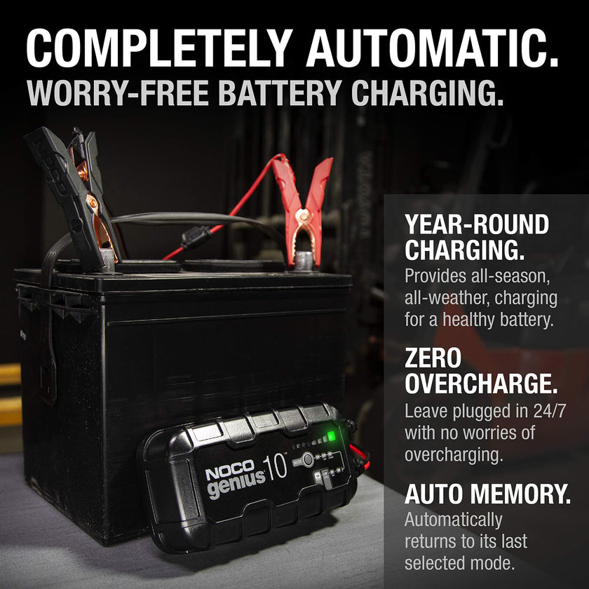 NOCO GENIUS10: 10A 6V/12V Smart Battery Charger – Automatic Maintainer, Trickle Charger & Desulfator with Overcharge Protection & Temperature Compensation – for Lead-Acid & Lithium Batteries 🍁 All In One Marketplace Canada