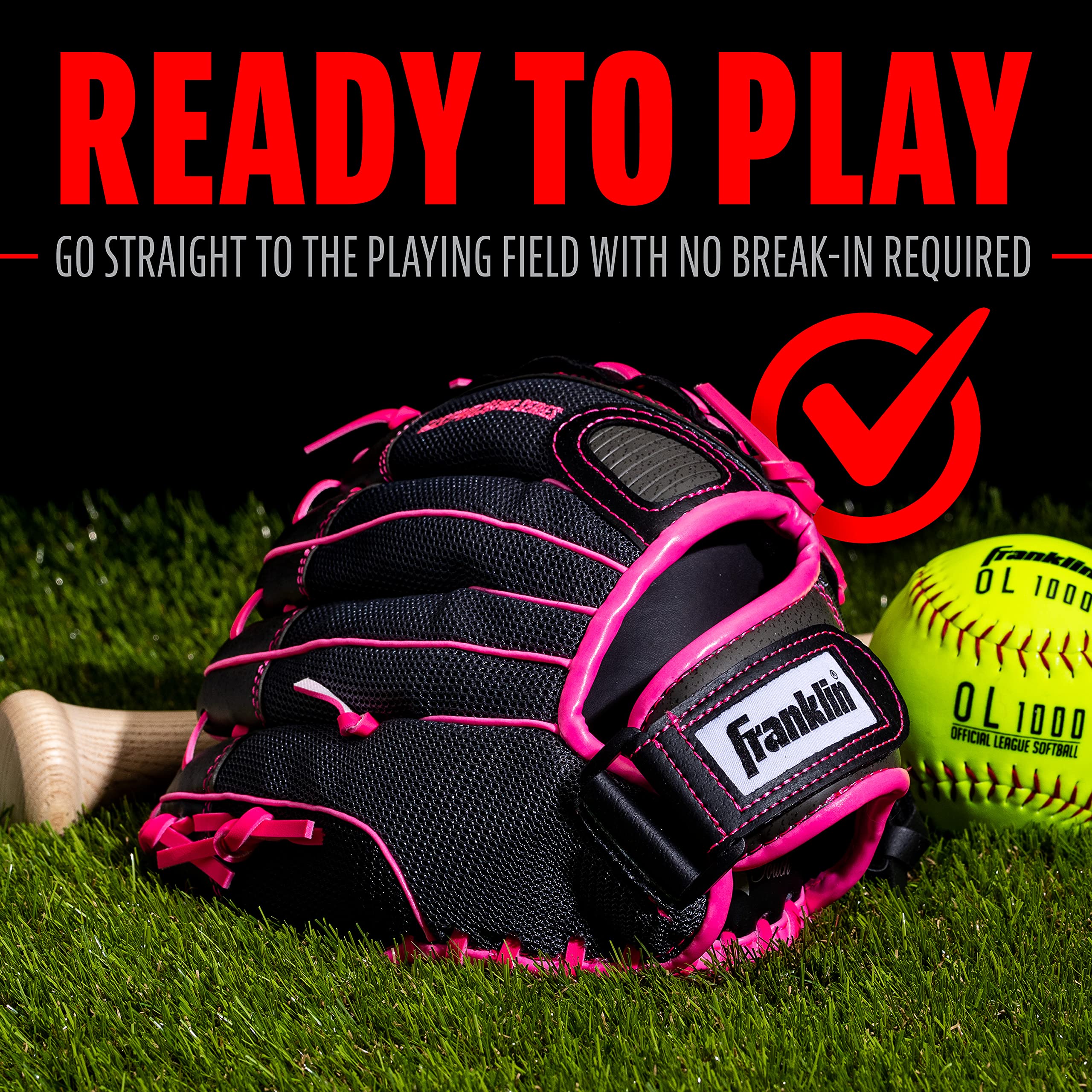 Franklin Sports Softball Glove - Left and Right Handed Softball Fielding Glove - Windmill Fastpitch Pro Series - Adult and Youth Fielding Glove - 12 Inch Right Hand Throw - Pink 🍁 All In One Marketplace Canada