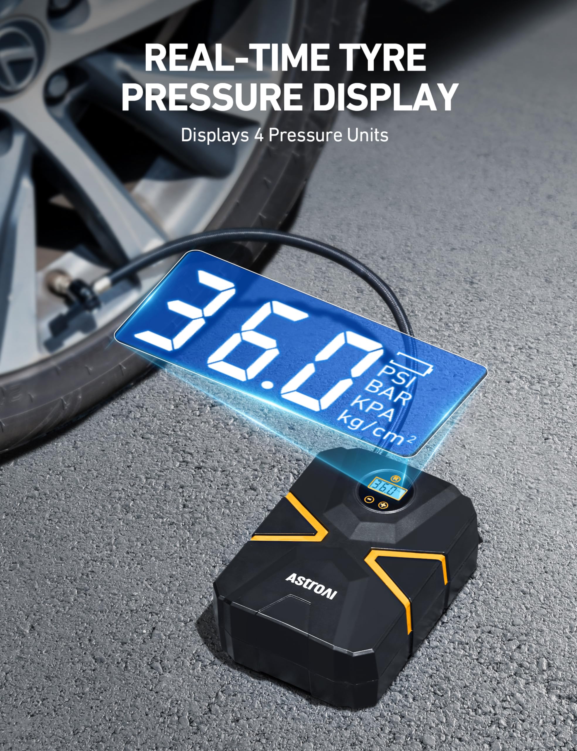 AstroAI S1 Tire Inflator Portable Air Compressor 12V DC, Digital Car Tire Pump 150 PSI, Preset Tire Pressure & Auto Shutoff, Electric Air Pump for Car Tires, Motorcycles, Bicycles, Other Inflatables 🍁 All In One Marketplace Canada
