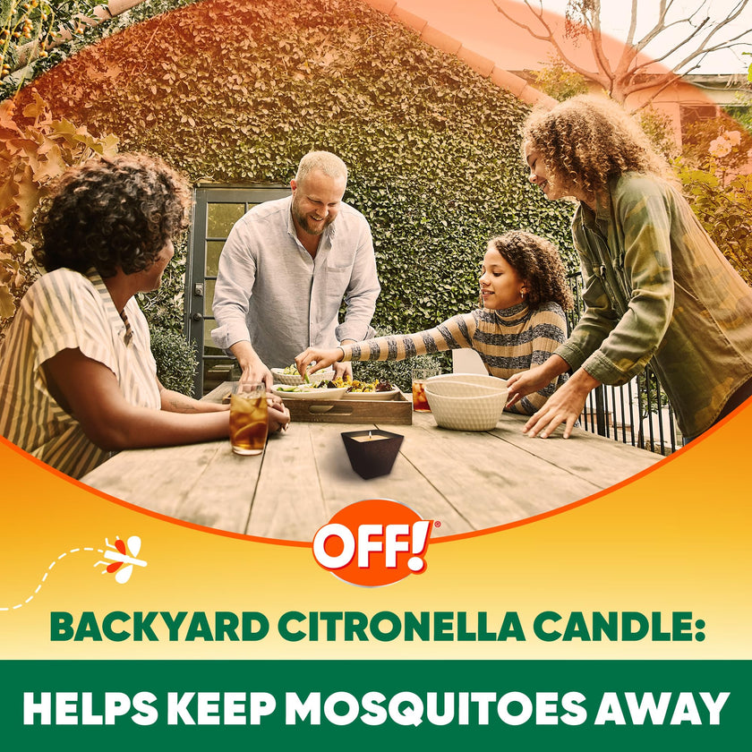 Off! Backyard Citronella Scented Candle, Ambiance Enhancing Centerpiece, Burns for up to 25 Hours, 16 oz (Pack of 2) 🍁 All In One Marketplace Canada