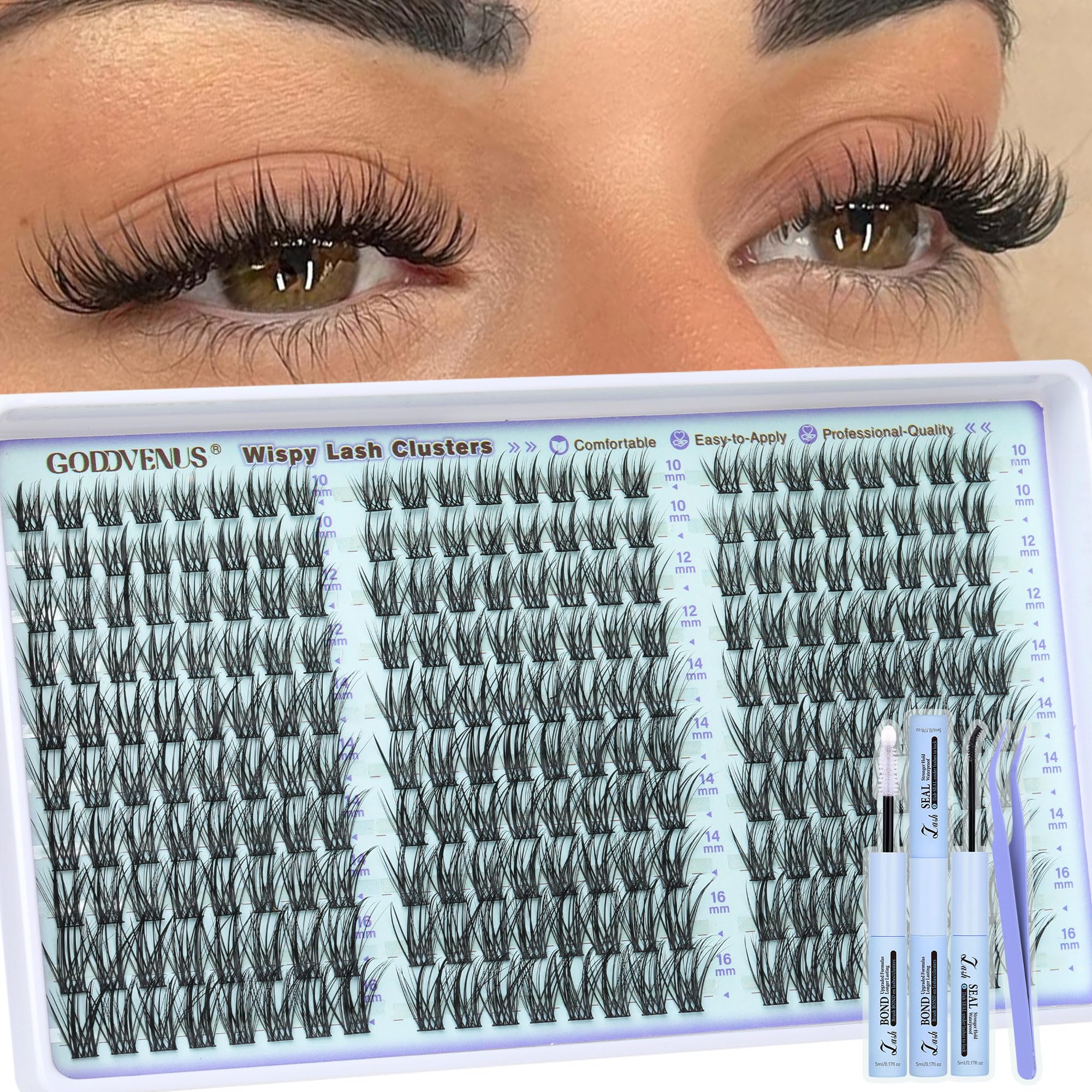 Wispy Lash Clusters Kit Eyelash Clusters Natural Cluster Lashes Extension Kit Eyelash Extension10-16mm CC Curve For DIY 🍁 All In One Marketplace Canada
