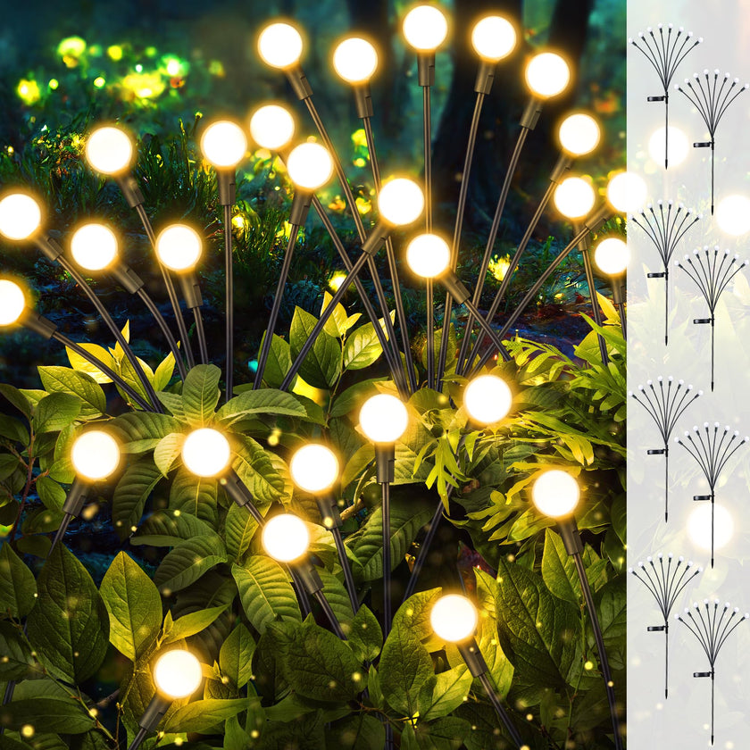 iBaycon 8 Pack Solar Firefly Lights Garden Pathway Outdoor Decor Warm White 🍁 All In One Marketplace Canada