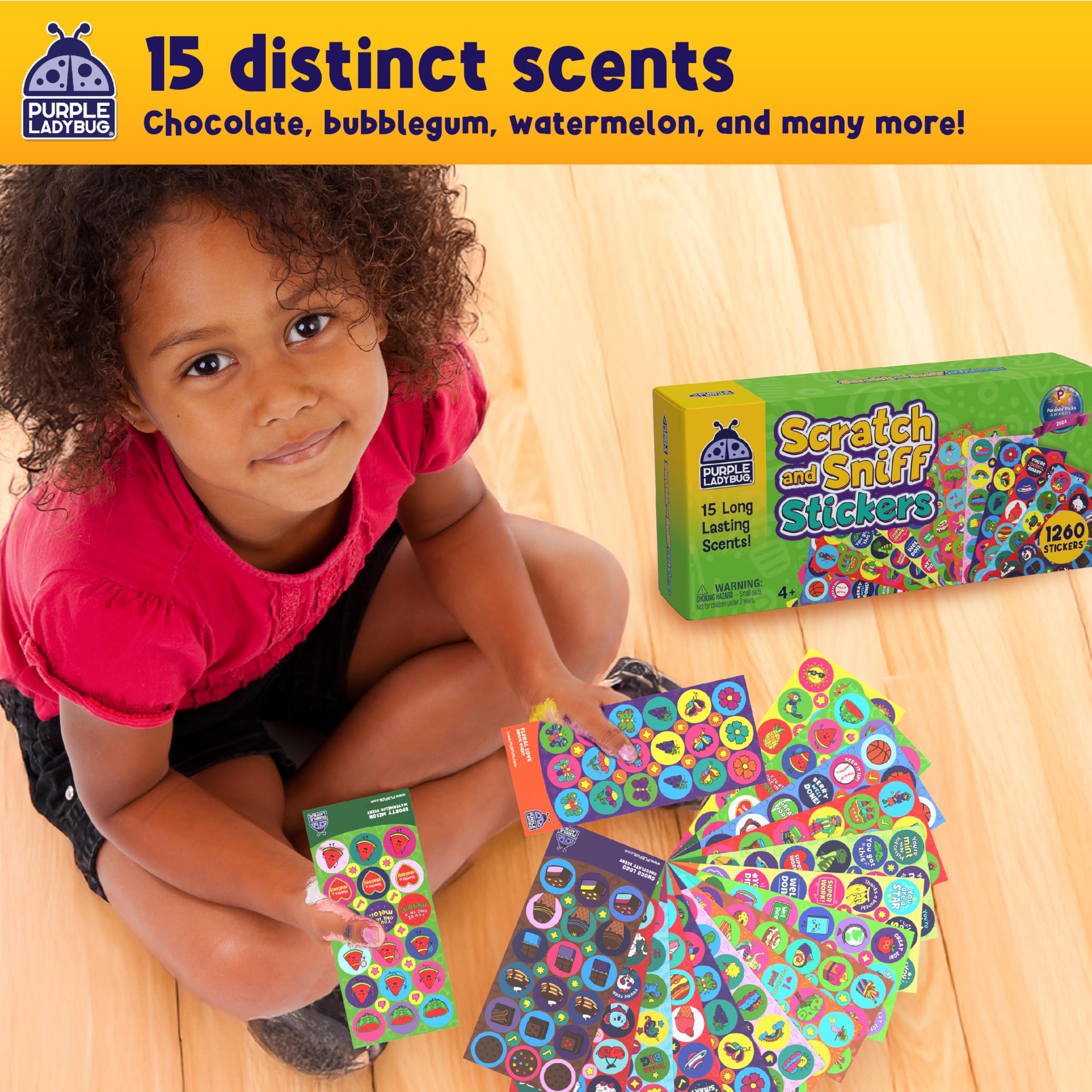 PURPLE LADYBUG 1260 Scratch and Sniff Stickers for Kids - Reward & Motivational Stickers - Smelly Stickers Teacher Must Haves for Classroom Essentials 🍁 All In One Marketplace Canada